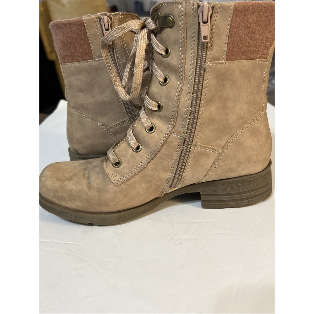 Earth Origins Rowan Lace-Up Side Zip Combat Boots Leather Women's Sz 7.5 - Picture 4 of 16